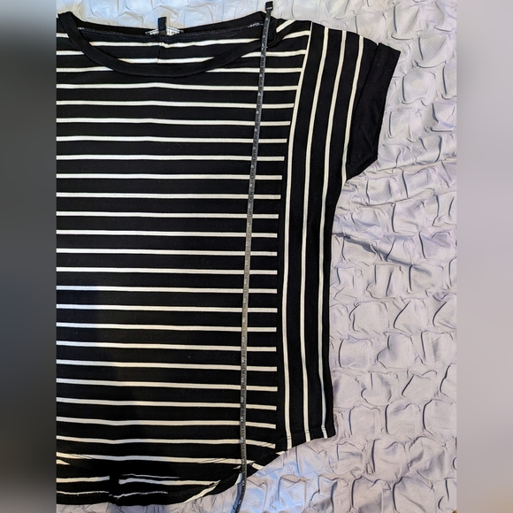 Cable & Gauge faux back button Black and White Striped shirt - L - Picture 8 of 8